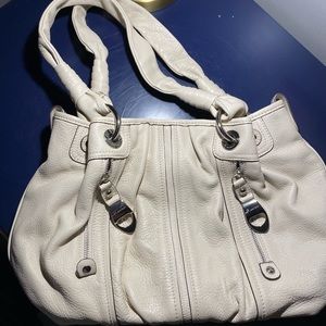 B. Makowsky Cream leather bag